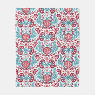 Rött och kricka för njure damastast fleecefilt