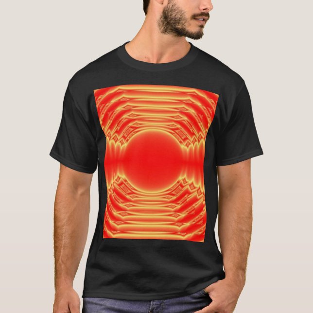 rött och orange återkoppling t shirt (Framsida)