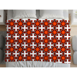 Rött och orange geometriskt mönster  fleecefilt