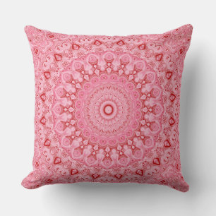 Rött och rosa mandalamönsterdesign kudde