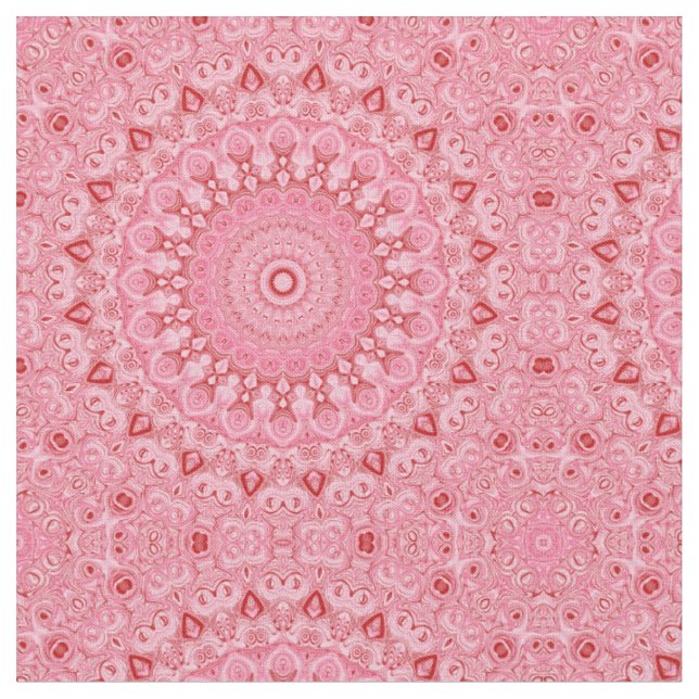 Rött och rosa mandalamönsterdesign tyg (Närbild)
