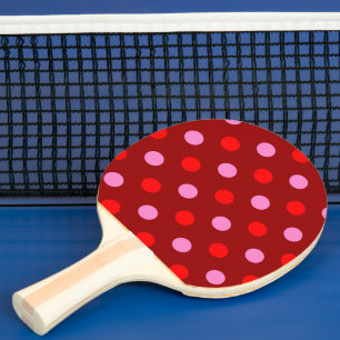Rött och rosa på vinröd prickig design pingisracket
