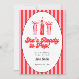 Rött och rosa sodavatten Baby Shower-inbjudan Inbjudningar