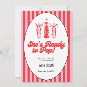 Rött och rosa sodavatten Baby Shower-inbjudan Inbjudningar