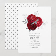 Rött och silver blommande bröllop
