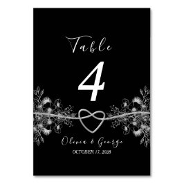 Rött och svart bröllopsbordnummer bordsnummer