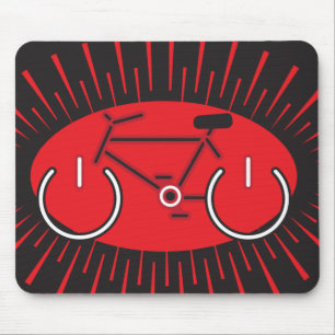Rött och svart driva cykeln musmatta