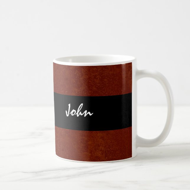 Rött och svart Grungeanpassningsbarnamn JOHN Kaffemugg (Höger)