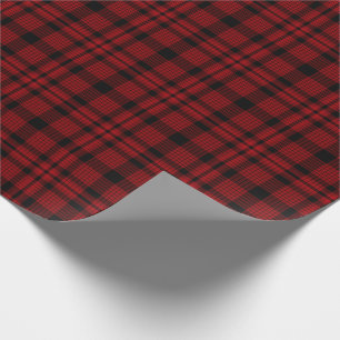 Rött och svart plädmönster presentpapper