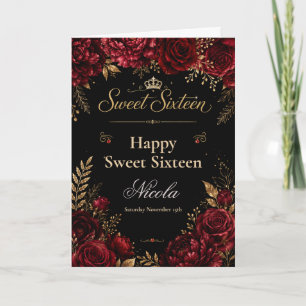 Rött och svart Sweet Sixteen Kort