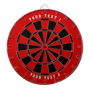 Rött och svart Vit idrottsteckensnitt med brett Darttavla