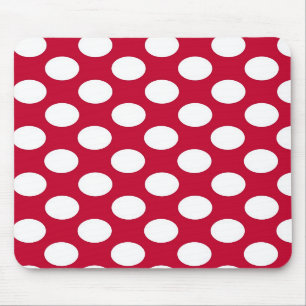 Rött och vit Polkadots Mousepad Musmatta