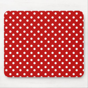 Rött och vit pricker Mousepad Musmatta