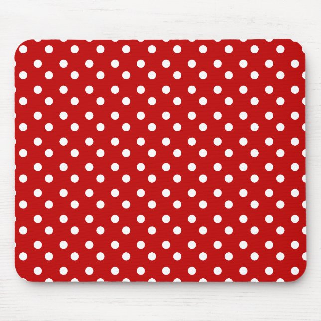 Rött och vit pricker Mousepad Musmatta (Framsidan)
