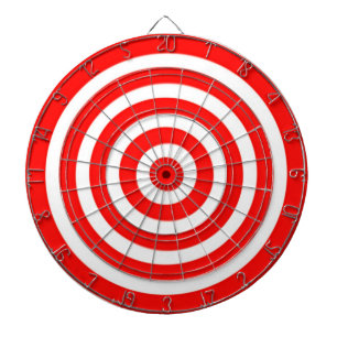 Rött och vit uppsätta som mål darttavla