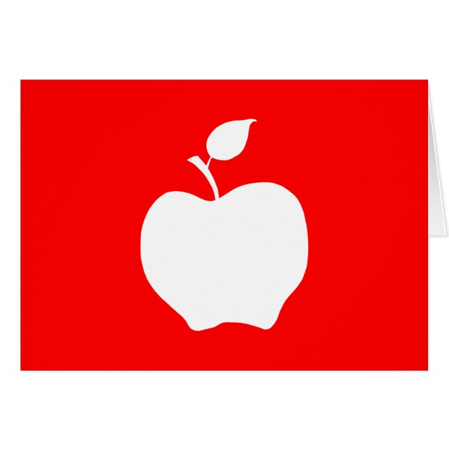 Rött och vitt äpple hälsningskort (Framsidan Horizontal)