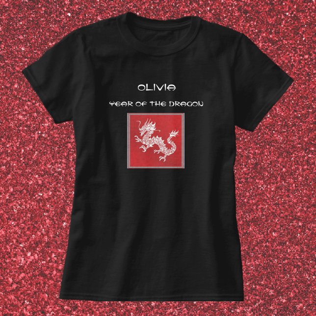 Rött och vitt år för draken t shirt (Skapare uppladdad)