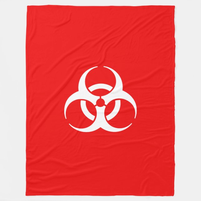 Rött och vitt biofara-symbol fleecefilt (Framsidan)