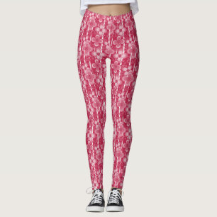 Rött och vitt blommönster leggings