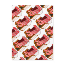 Rött och vitt fack - vykort