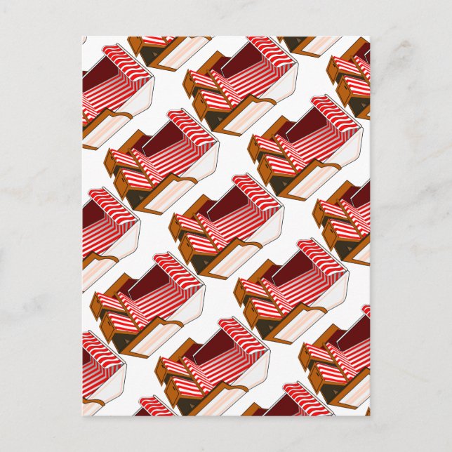 Rött och vitt fack - vykort (Framsida)