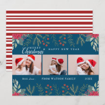 Rött och vitt Helgdag-fotosamlingskort för Candy c