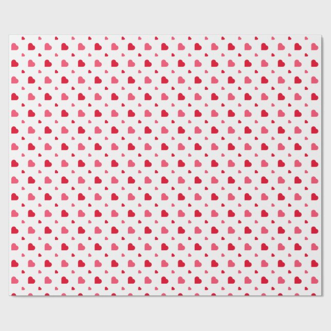 Rött och vitt hjärta Alla hjärtans dag  Presentpapper (Platt)
