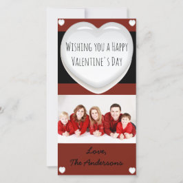 Rött och vitt kort för hjärthjärtans dag