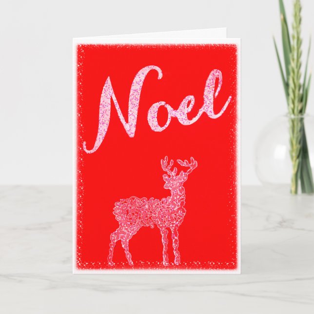 Rött och vitt, nyvalt julkort kort (Framsida)
