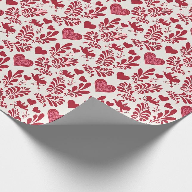 Rött och vitt omslag pappert för älskare-gåvor presentpapper (Hörn)