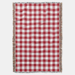 Rött och vitt rutigt gingham-mönster mysfilt