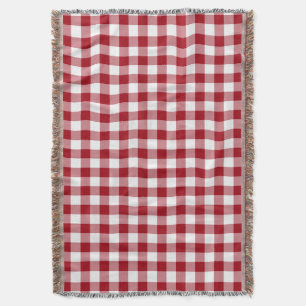 Rött och vitt rutigt gingham-mönster mysfilt