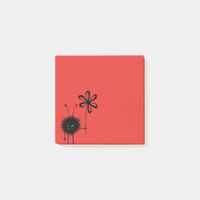 Rött ont blommakryp post-it block (Framsida)