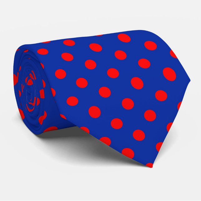 Rött på blå prickmönsterdesign  slips (Skapare uppladdad)