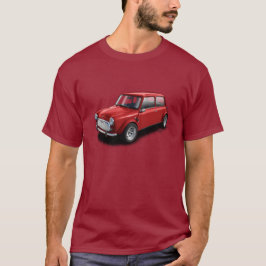 Rött på den mini- bilT-tröja för rödbrun klassiker Tee Shirt