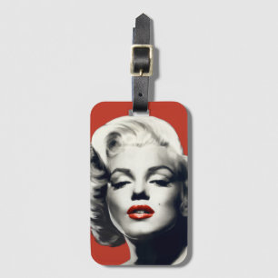 Rött på röd läppar Marilyn Bagagebricka