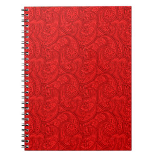 Rött Paisley Anteckningsbok Med Spiral