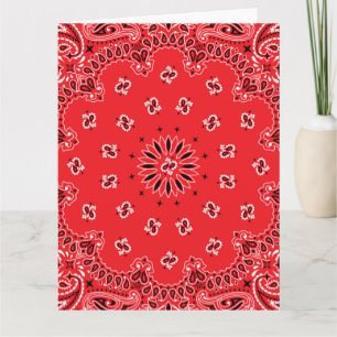 Rött Paisley Bandannamönster Kort