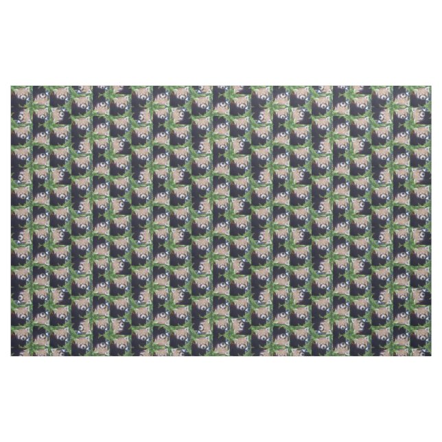 Rött Pandamönster Tyg (Fat Quarter)