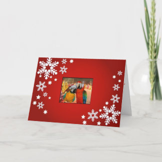 Rött papegojakort helgkort