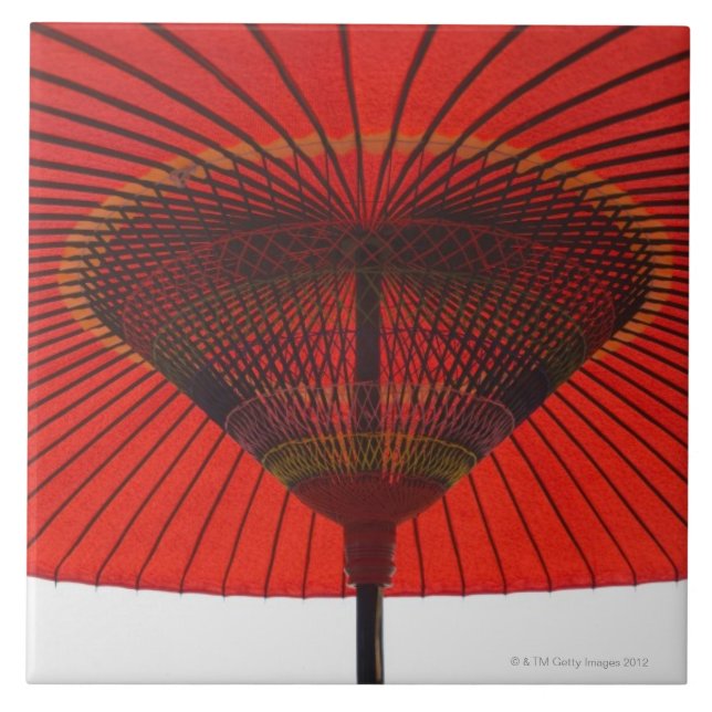 Rött paraply 2 kakelplatta (Framsidan)