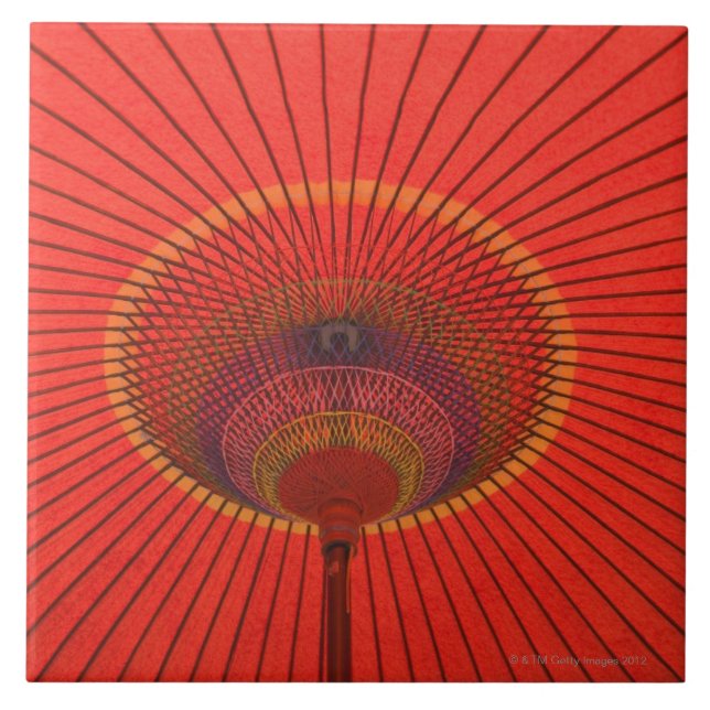 Rött paraply kakelplatta (Framsidan)