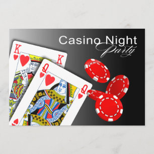 Rött party för kasinonattLas Vegas poker - Inbjudningar
