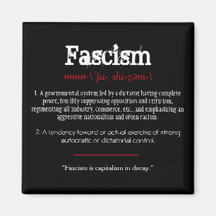 Rött politiskt påstående för Fascismdefinition Magnet
