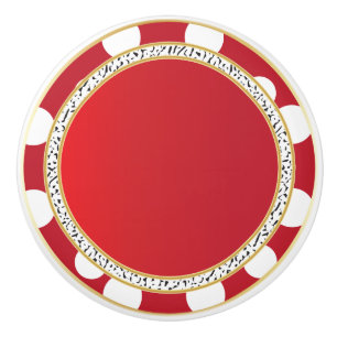 Rött polka dotsLeopardmönster Knopp