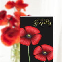 Rött poppy Condolence Sympathy Card
