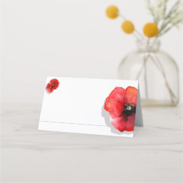 Rött poppy-färgkort placeringskort