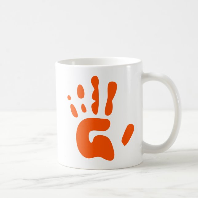Rött räcka trycket kaffemugg (Höger)