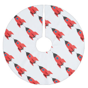 Rött raket julgransmatta borstad polyester