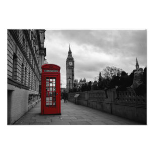 Rött ringa boxas i London fototryck